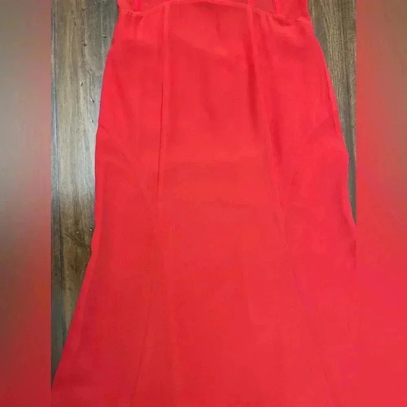 ASOS Designs Corset Dress Red Size 6 Maxi Sheer Panel Bodice Formal Sexy Cut Out - Picture 6 of 16